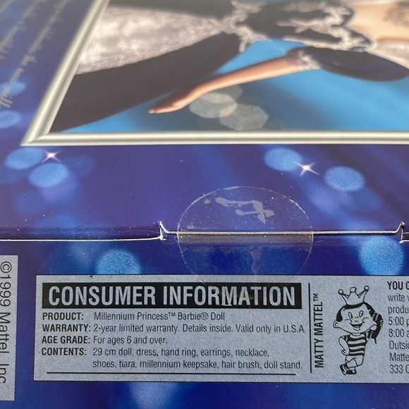 1999 Millennium Princess Barbie NIB Mint Condition - Picture 6 of 10